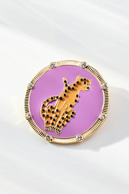 By Anthropologie Enamel Icon Brooch In Purple