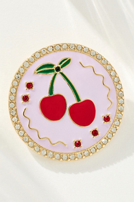 By Anthropologie Enamel Icon Brooch In Pink