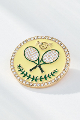 By Anthropologie Enamel Icon Brooch In Yellow