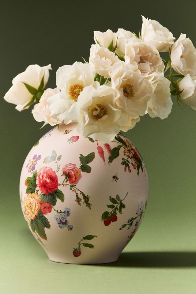 Camille Floral Ceramic Vase | AnthroHome