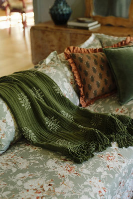 Anthropologie ブランケット Enid Cotton Woven Throw Blanket | AnthroHome