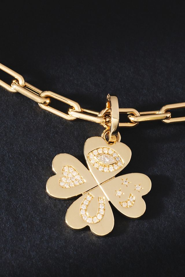 Adina Reyter Good Luck Diamond Clover Hinged Charm #1