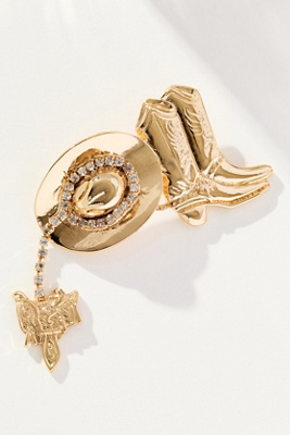 By Anthropologie Cowgirl Brooch In Gold