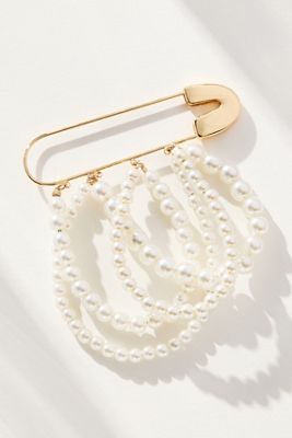 Paperclip Pearl Brooch
