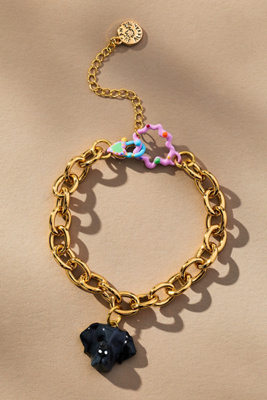 Susan Alexandra Pet Portrait Charm Bracelet In Gold