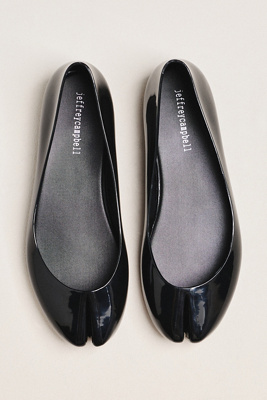 Jeffrey Campbell Fixed Jelly Ballet Flats In Black