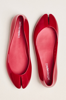 Jeffrey Campbell Fixed Jelly Ballet Flats In Red