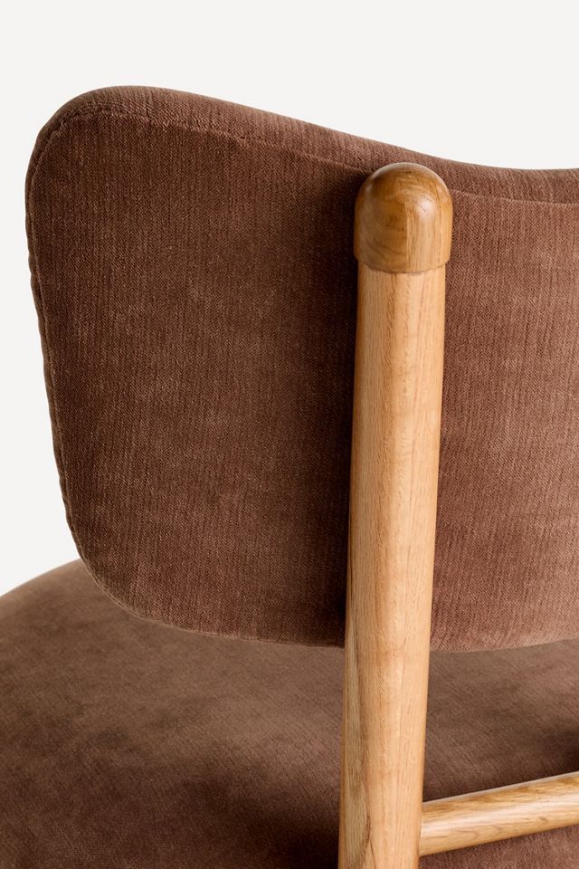 Irie Velvet Oak Wood Counter Stool #4