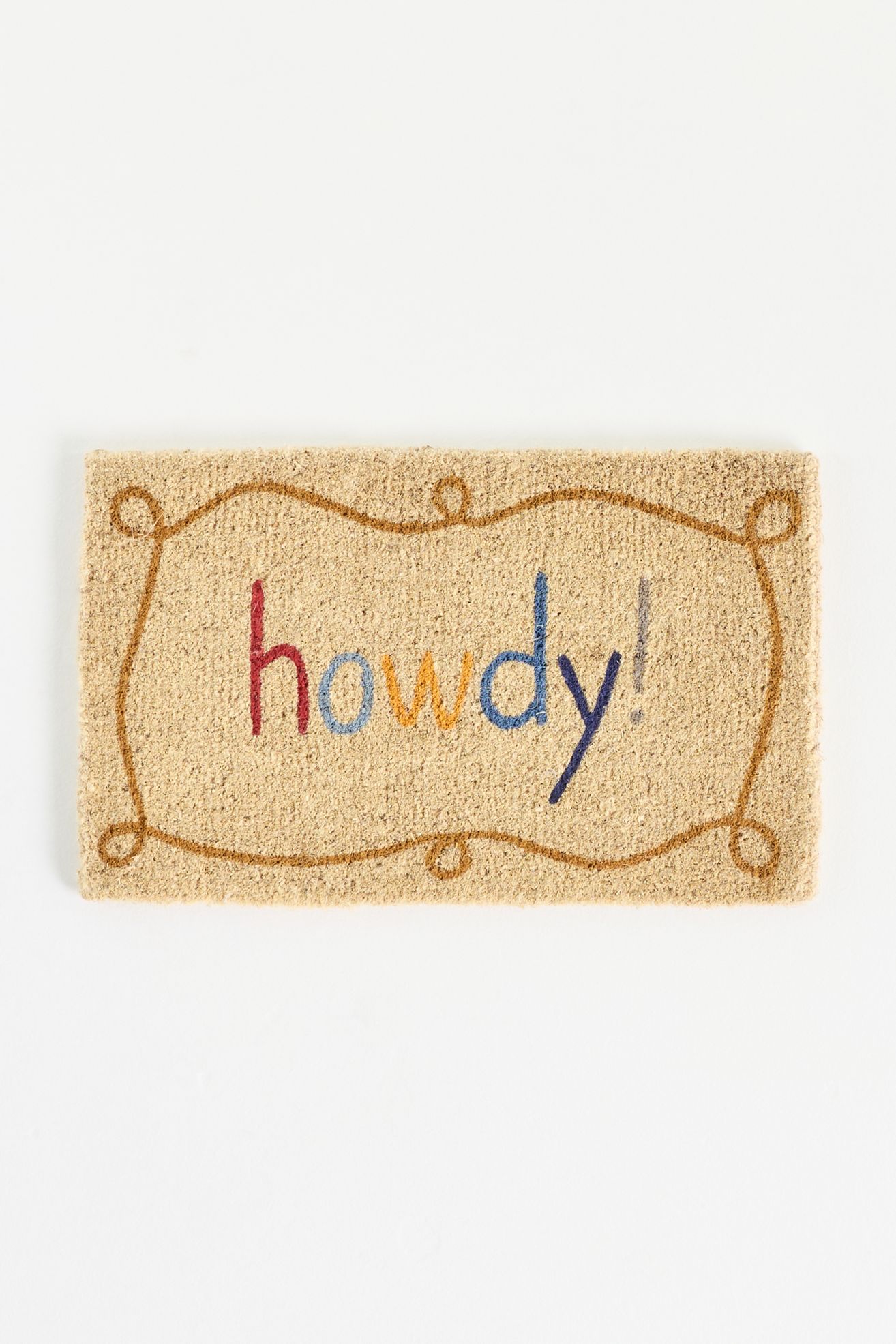 Howdy Printed Coir Doormat - Multi, 18" x 30"