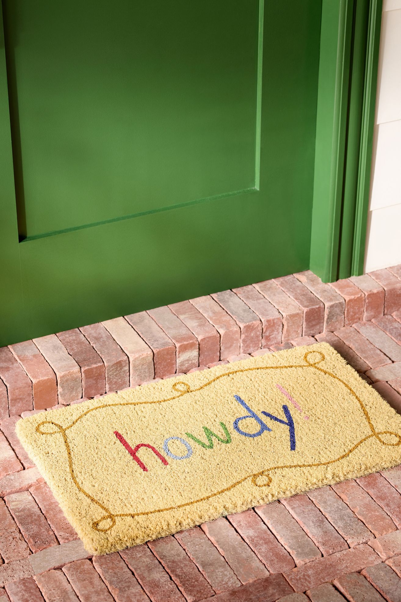 Anthropologie "Howdy" Printed Coir Doormat
