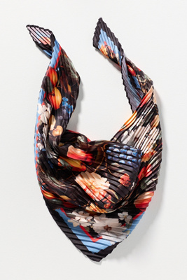 By Anthropologie Pleated Floral Hair Scarf In Multi
