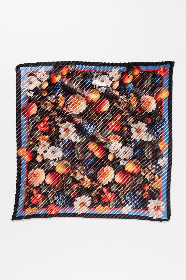 Pleated Floral Hair Scarf #1