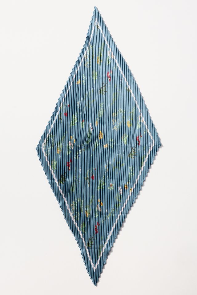 Pleated Floral Hair Scarf #1