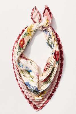Pleated Floral Hair Scarf