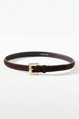 Anine Bing Nicola Square Buckle Belt In Brown