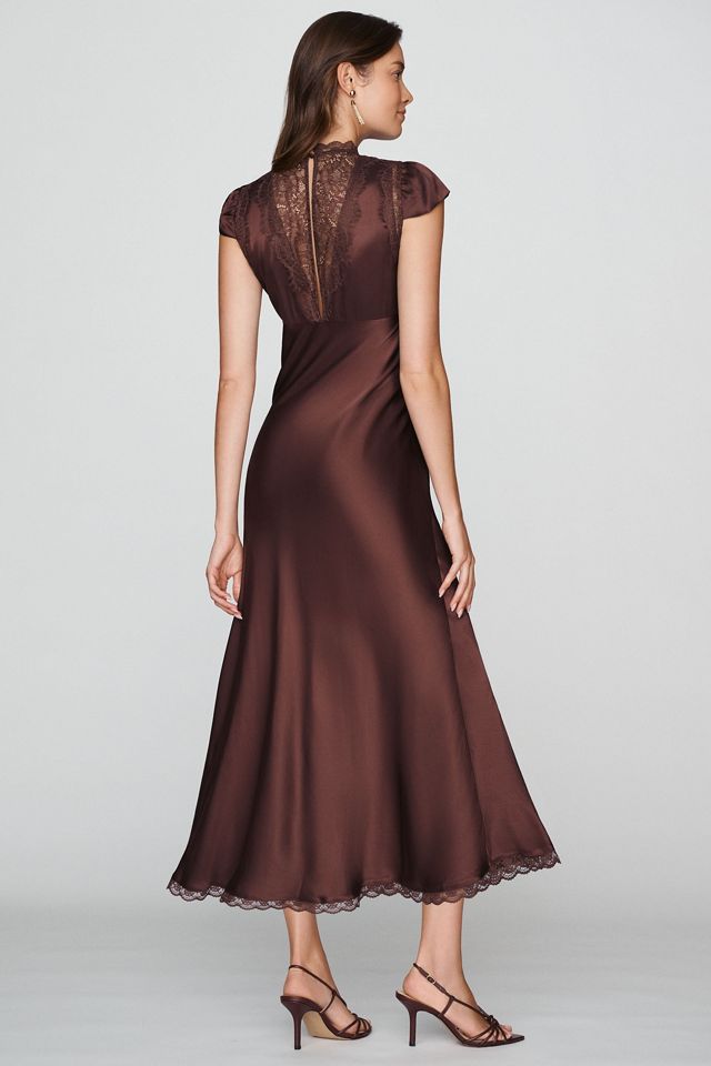 BHLDN Everly Satin Lace Maxi Dress #1
