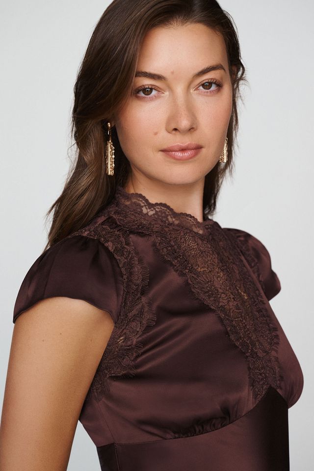BHLDN Everly Satin Lace Maxi Dress #2