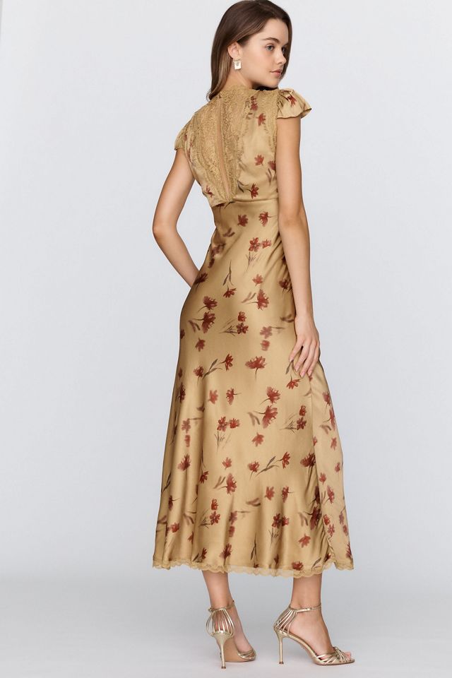BHLDN Everly Satin Lace Maxi Dress #2