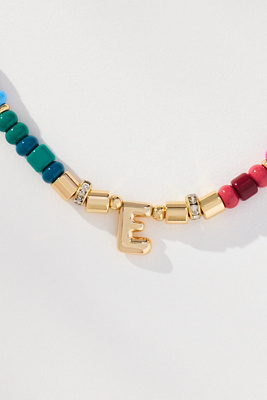 By Anthropologie Beaded Monogram Necklace