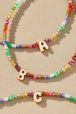 Delicate Beaded Monogram Necklace