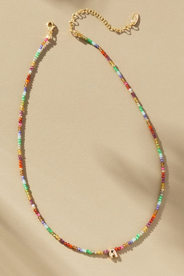 Delicate Beaded Monogram Necklace #2