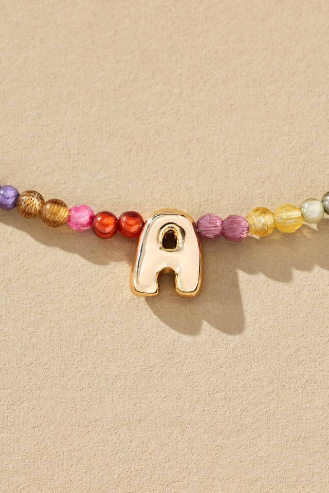 Delicate Beaded Monogram Necklace