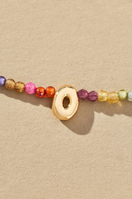By Anthropologie Delicate Beaded Monogram Necklace