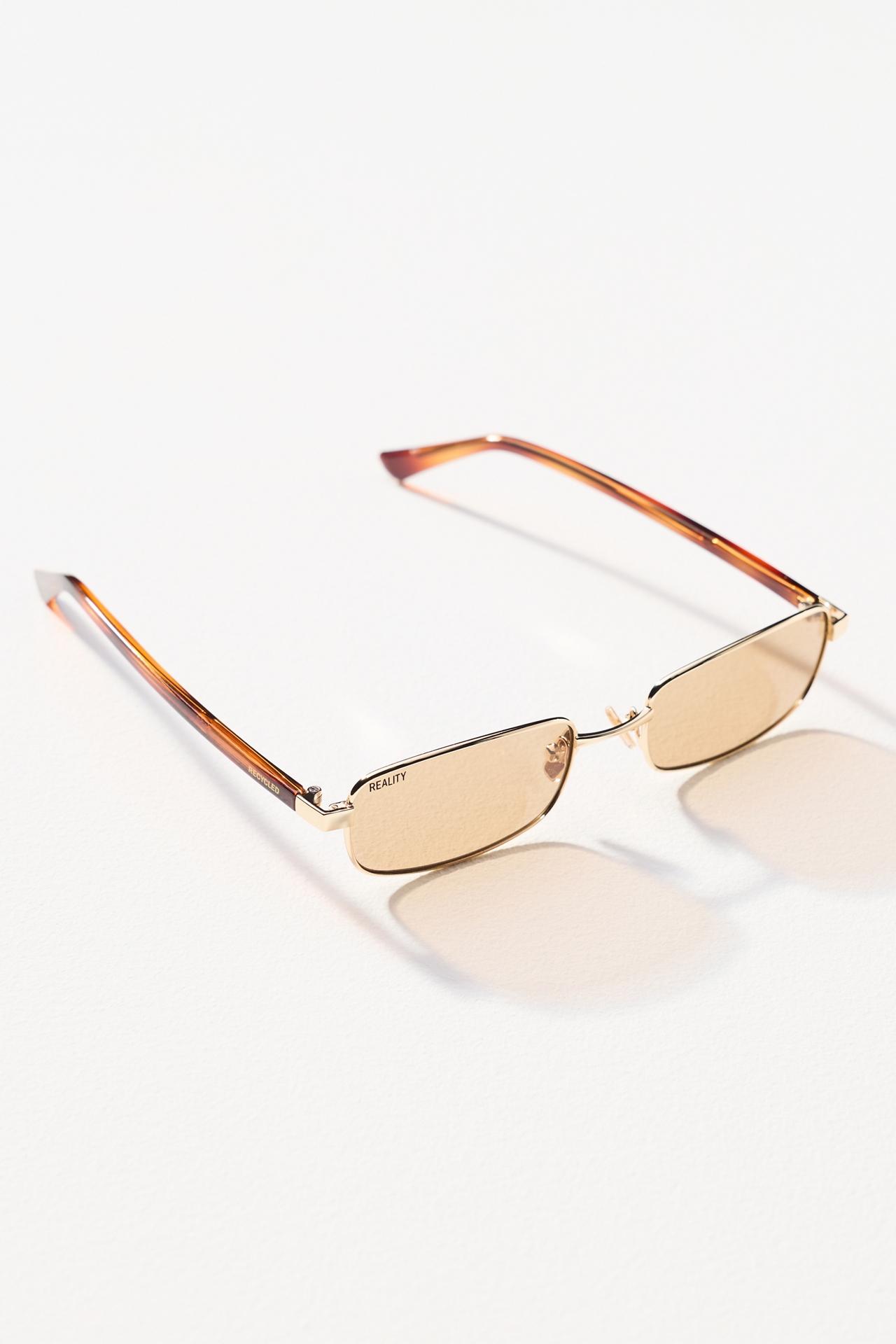 Reality Eyewear Slim Rectangle Metal Sunglasses