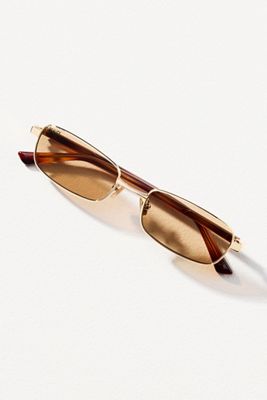 Reality Eyewear Slim Rectangle Metal Sunglasses