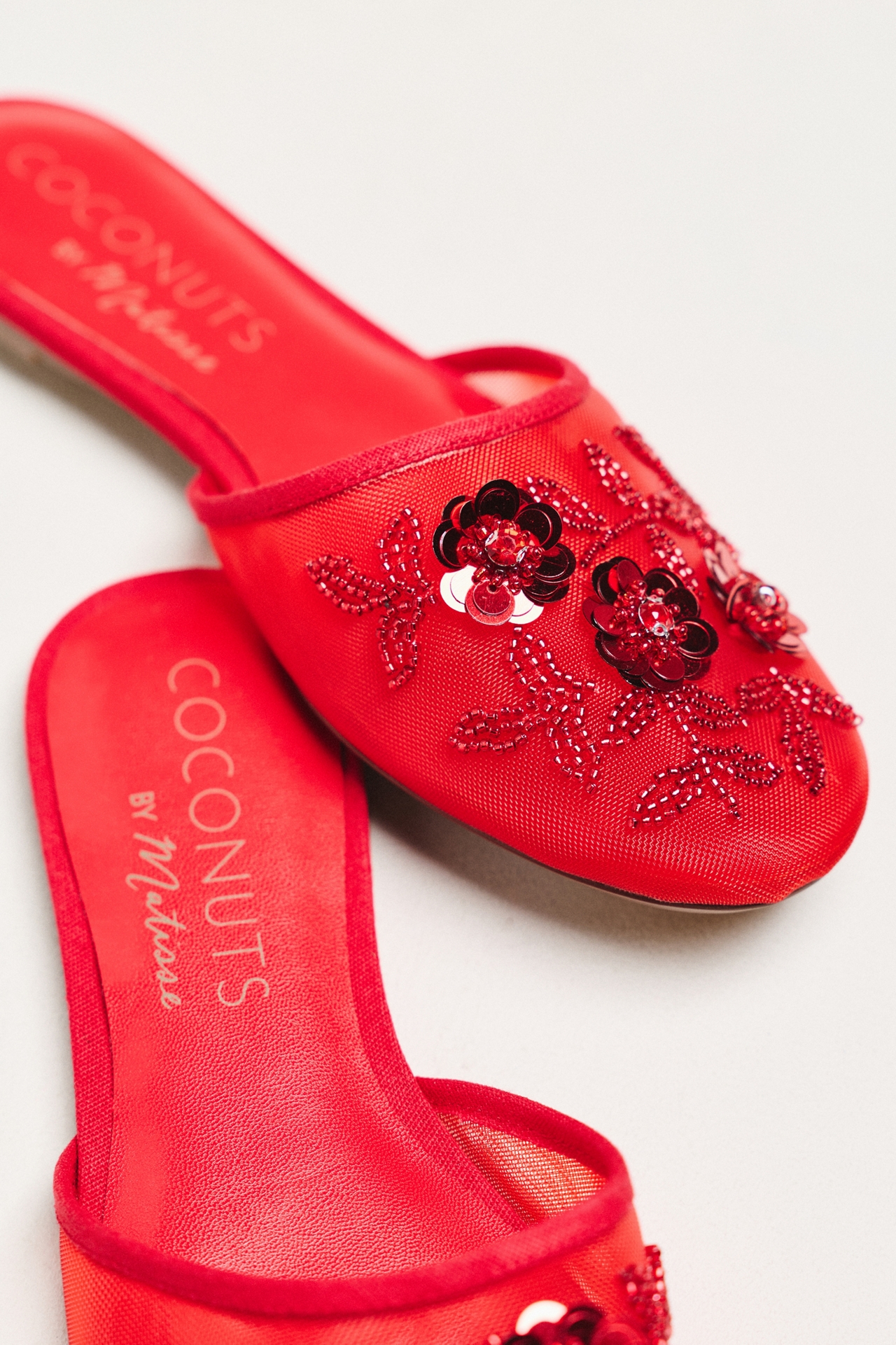 Coconuts by Matisse Maven Beaded Mesh Mule Flats