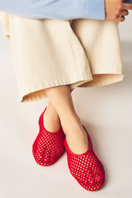 Coconuts By Matisse Marta Mesh Ballet Flats In Red