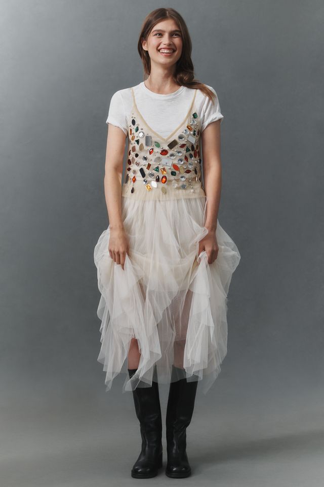 Mare Mare Tulle Lace Maxi Skirt
