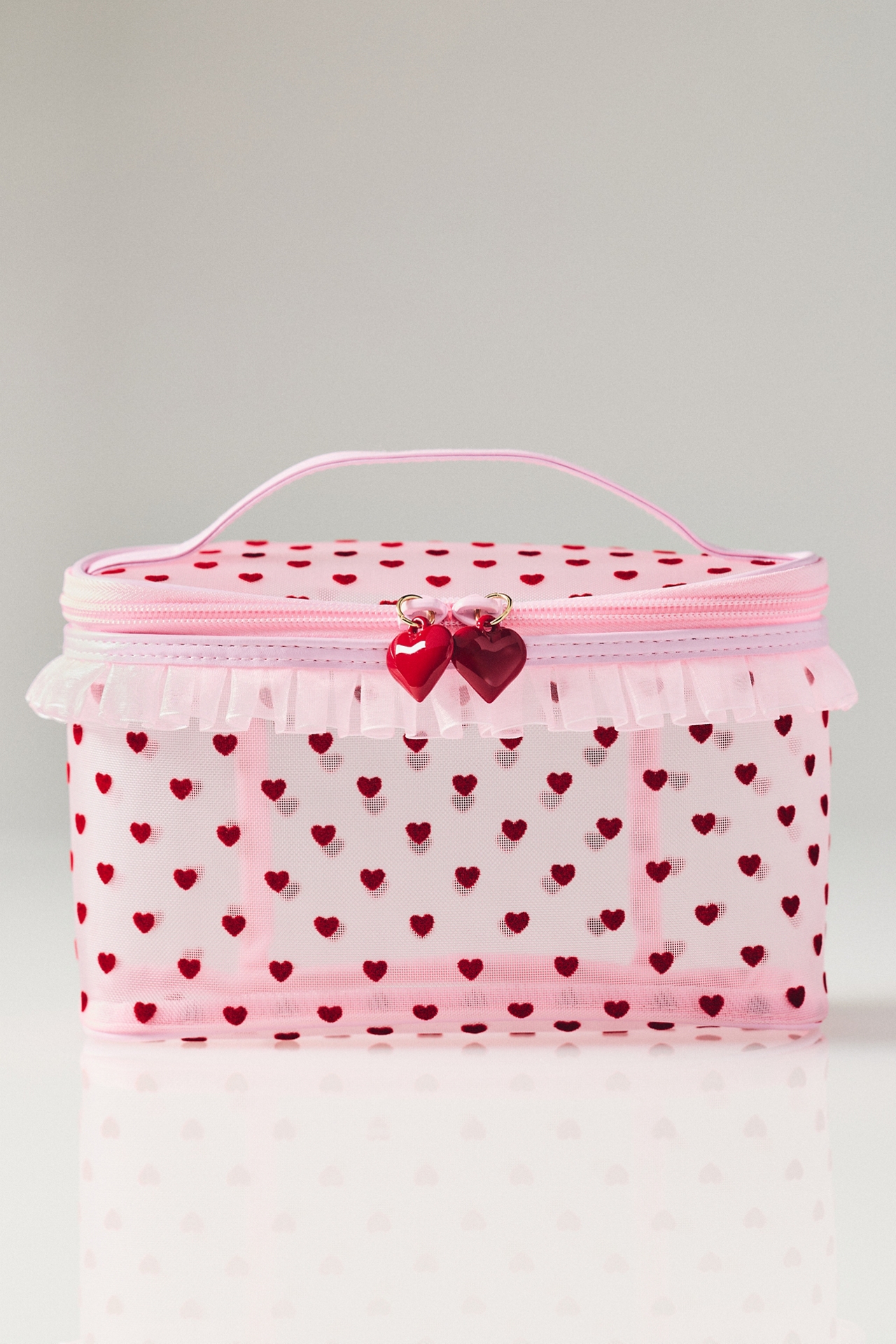 Mesh Hearts Train Case