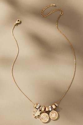 By Anthropologie Clustered Charm Necklace In Gold
