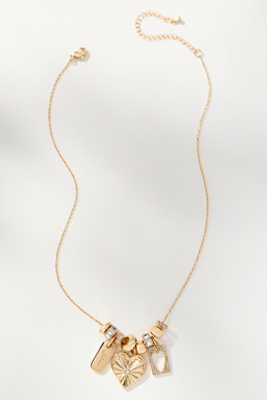By Anthropologie Clustered Charm Necklace In Gold