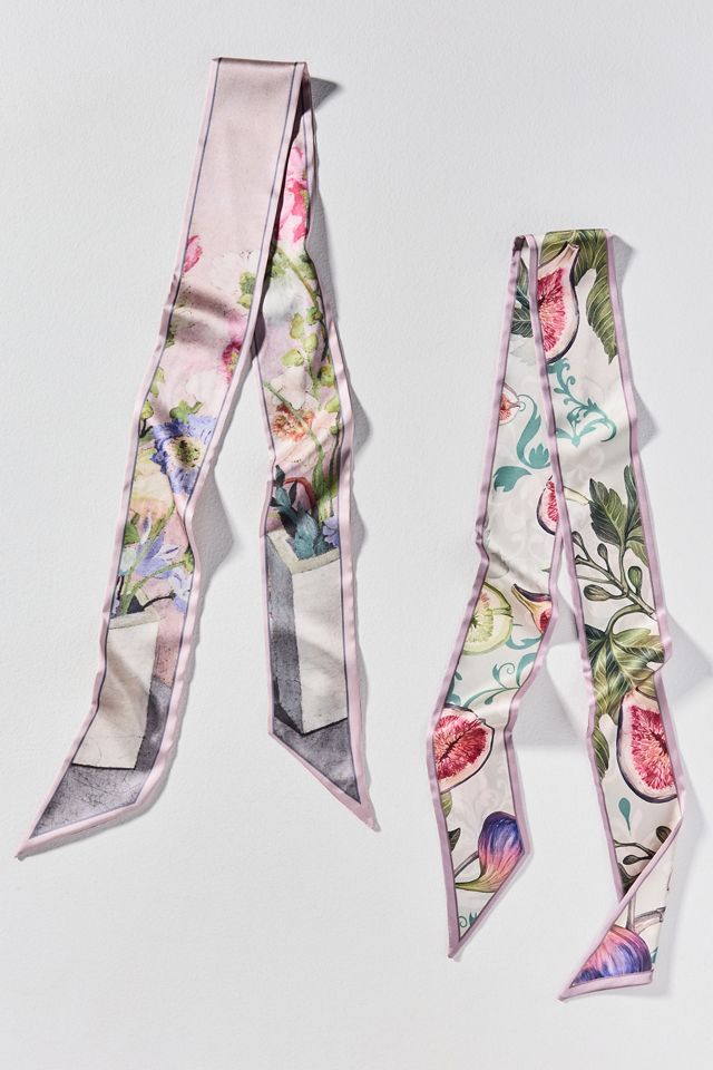 Skinny Floral Hair Scarves, Set of 2 #1