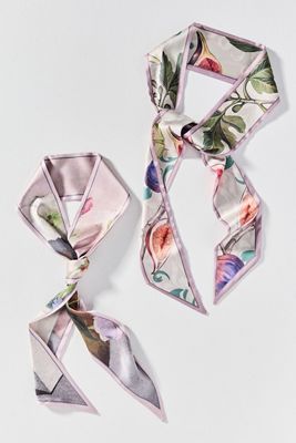Skinny Floral Hair Scarves, Set of 2