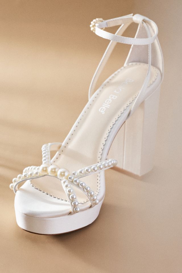 Bella Belle Lola Pearl Open-Toe Platform Block Heels #1
