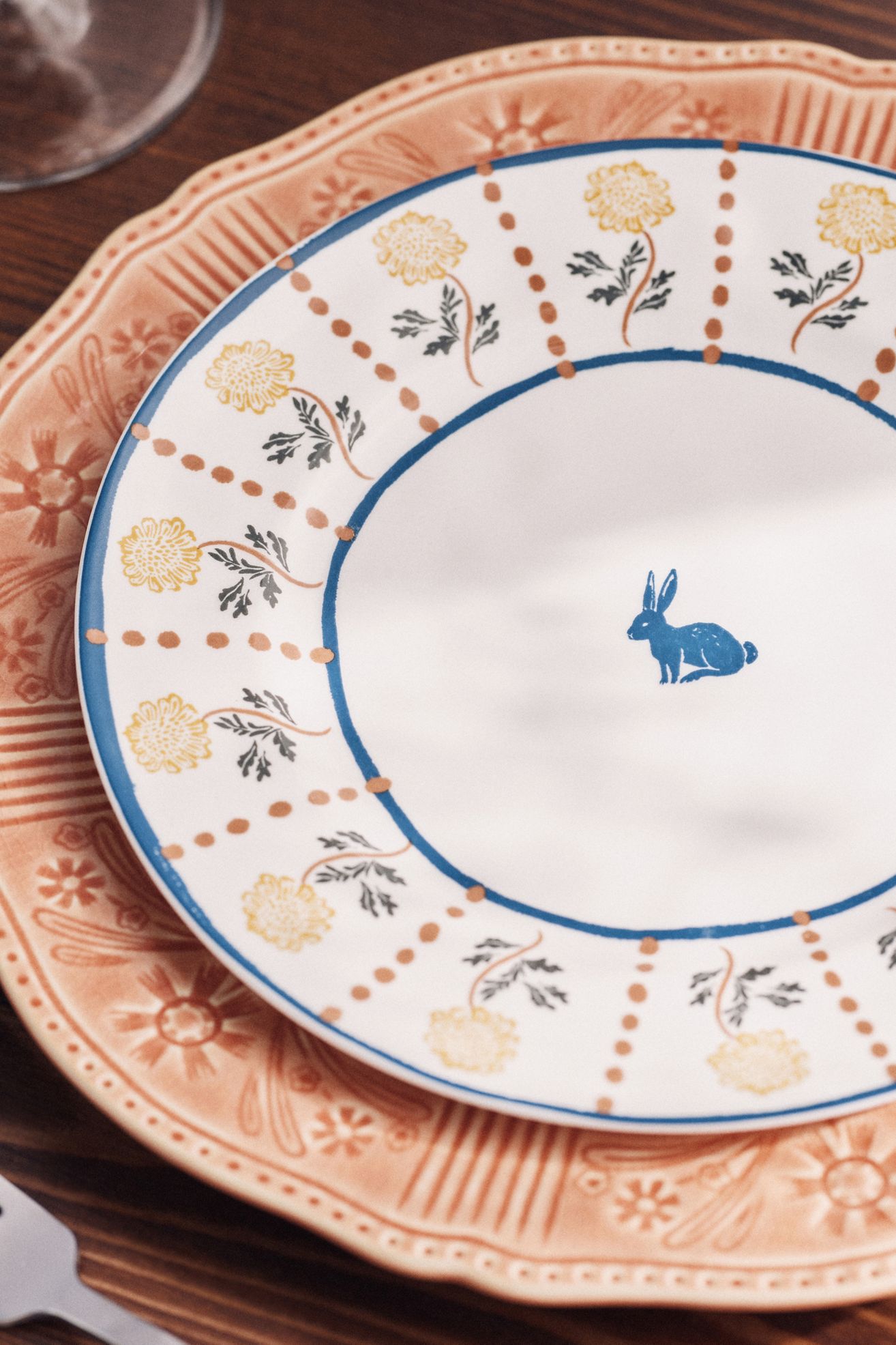 Millie Stoneware Dessert Plate - Bunny, One Size