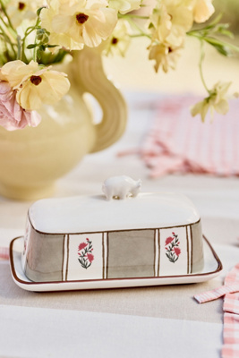 Millie Stoneware Cow Butter Dish