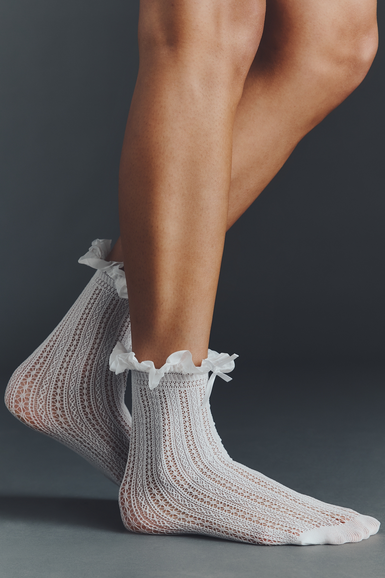 By Anthropologie Sheer Ruffle Socks