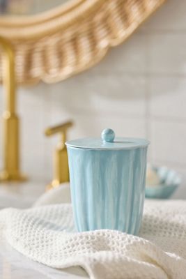 Ruffled Enamel Cotton Jar