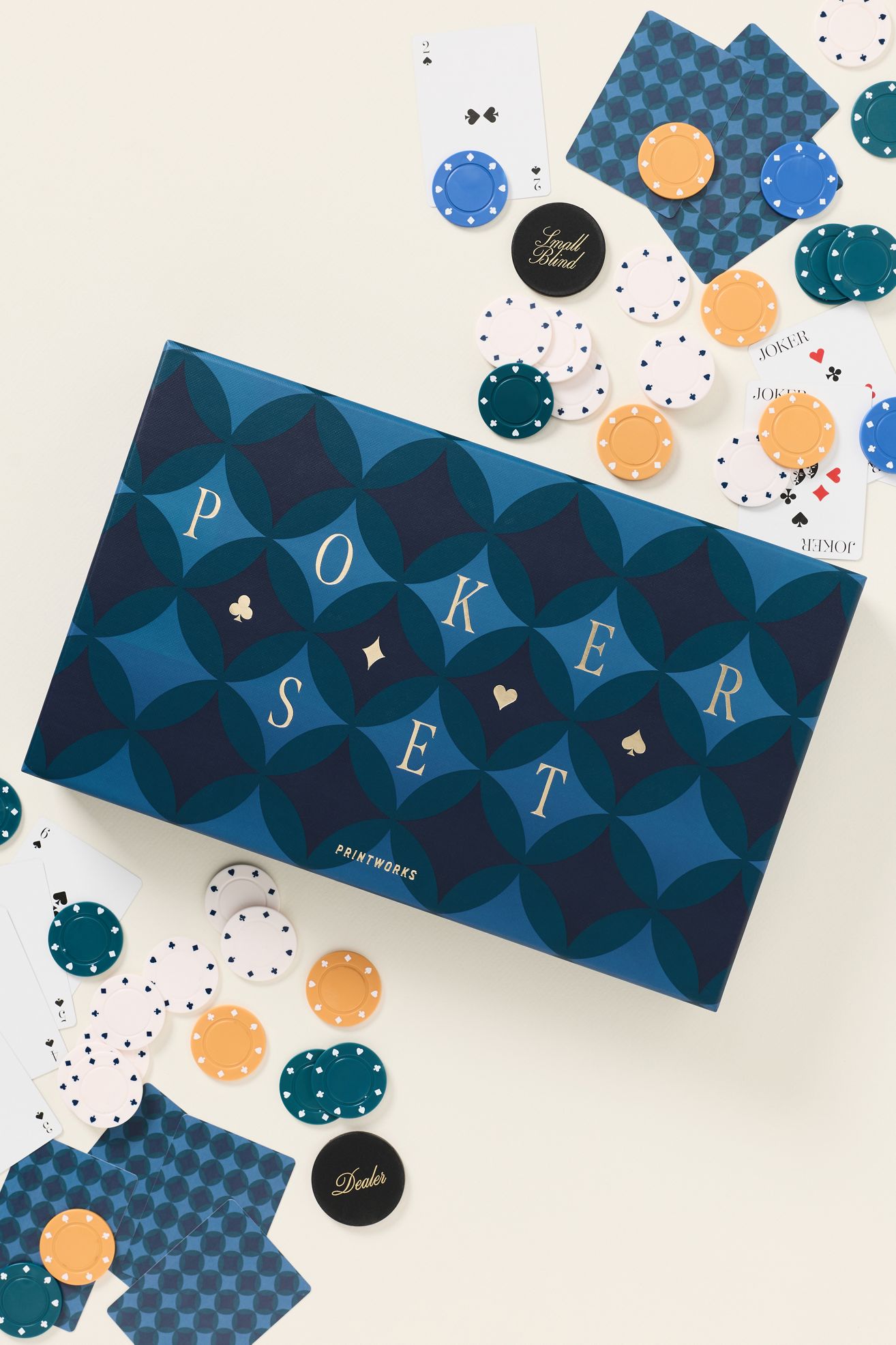 Classic Poker Set - Navy, One Size