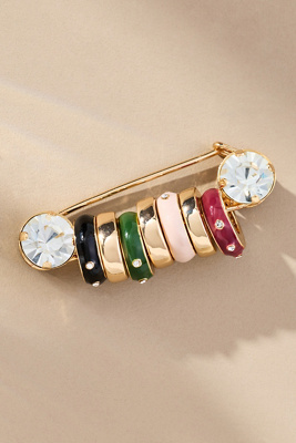 By Anthropologie Paperclip Donut Charm Brooch In Multi