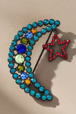 Mixed Crystal Animal Icon Brooch