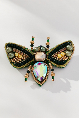 By Anthropologie Beaded Garden Brooch In Multi