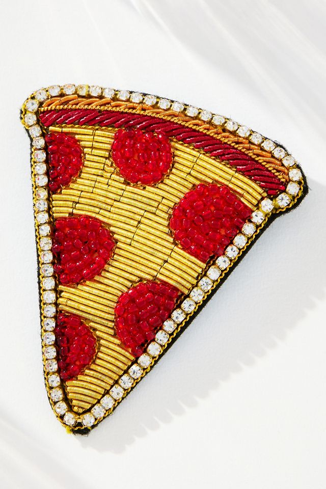 Large Beaded Icon Brooch #1