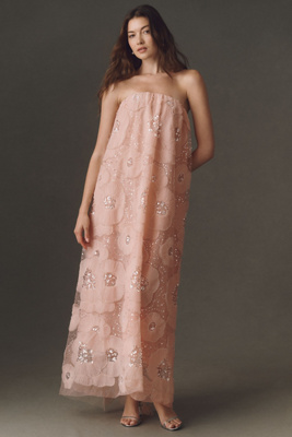 Helsi Margot Strapless Maxi Dress In Pink