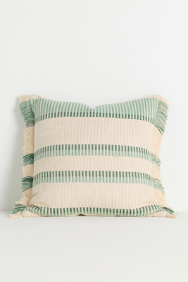 Pieced Stripe Cotton Blend Woven Pillow