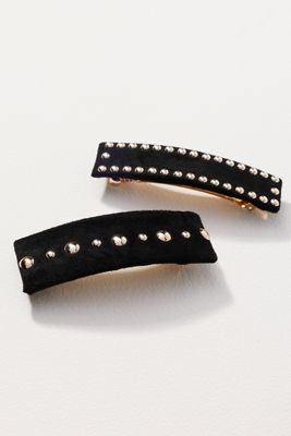 Violet & Brooks Laurel Suede Barrettes, Set of 2